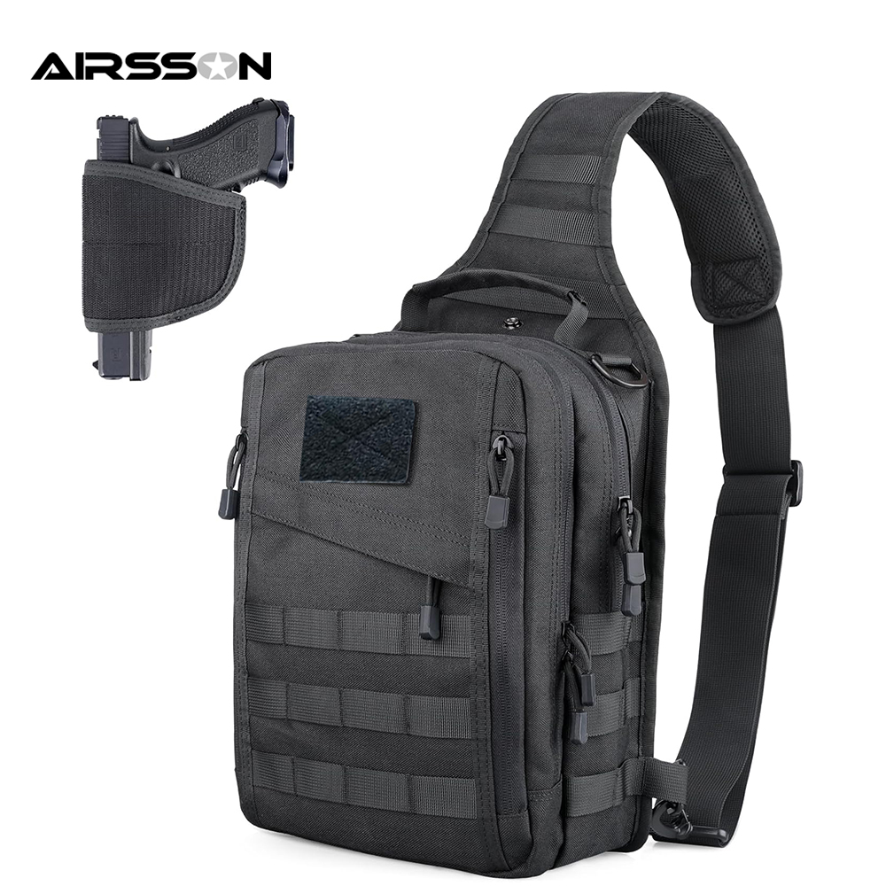 Edc Concealed Carry Sling Bag - กระเป๋าเป้สะพายหลังสลิงยุทธวิธีปกปิดพกพาปืนพกกระเป๋า Molle EDC กระเป๋า Crossbody สําหรับ