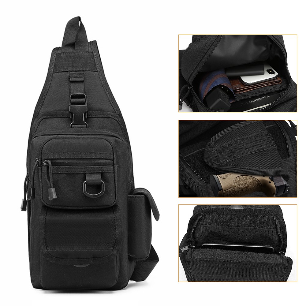 ยุทธวิธีปืนพกกระเป๋าปกปิดปืนพก - Edc Concealed Carry Sling Bag บทวิจารณ์และราคา